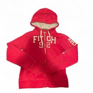 Pink Abercrombie & Fitch Hoodie with White Writing